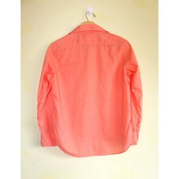 Frank & Eileen Long Sleeve Poplin Shirt Size XS Tangerine Orange Button As is - Picture 6 of 12